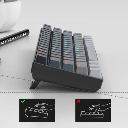 MageGee Portable 60% Mechanical Gaming Keyboard, RGB Backlit Compact 68 Keys Mini Wired Office Keyboard with Red Switches for Laptop PC Mac - Gradient Black - color: Gradient Black/Red Switch