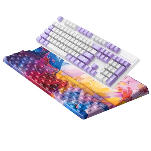 Ospelelf Keyboard Wrist Rest, Ergonomic Memory Foam Wrist Support for Typing & Gaming, Tilted Keyboard Pad, Aesthetic Desk Accessories for Office, Relief for Carpal Tunnel & Wrist Pain, Multicolored - color: Multicolored