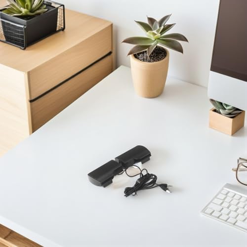 USB Clip-on Computer Speakers USB Powered Compact Desktop Speakers for Home Office Dormitory Use with Monitor Attachment, Stylish and Portable Music Soundbar for Laptop and PC