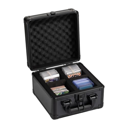 Graded Card Storage Box with With Carry Handle Sports Cards Storage Secure Storage Box Card Case with Dividers Trading Card Organizer for PSA BGS CSG (S) - size: S