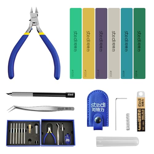 stedi Model Tools Kit for Beginners 14 PCS, Modeler Professional Basic Tools Craft Set Hobby Making Tools for Gundam, Miniature Military Model, 3D Resin Parts - style: Model Tool Basic Kit