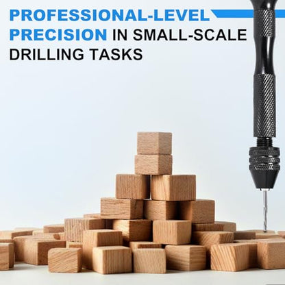 26 PCS Micro Drill Bit Set, Pin Vise Hand Drill Manual Jewelry w/Micro Drill Bits (0.5mm-2.5mm), Rotary Craft Drill for Jewelry Making, Resin, Wood, Plastic, Miniature, Beads, Clay