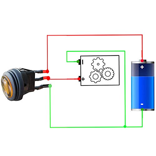 Gebildet 4pcs 12V-24VDC/10A Prewired Waterproof Round Rocker Toggle Switch with LED Indicator,3 Pin SPST ON-Off Toggle Switch for Car Truck Motorcycle Boat Marine (Red/Yellow/Blue/Green) - style: E425