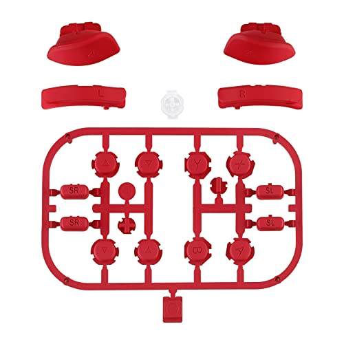 eXtremeRate DIY Full Set Buttons for Nintendo Switch & Switch OLED, Custom Replacement Buttons for JoyCon, ABXY Direction Keys SR SL L R ZR ZL + - Home Capture Trigger Buttons Springs - Passion Red - color: Passion Red