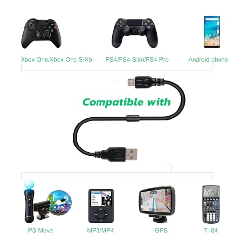Xahpower 2 Pack 10Ft Controller Charging Cable for PS4, Play and Charge Micro USB Charger High Speed Data Sync Cord for Playstation4 PS4 Slim/Pro Controller, Xbox One S/X Controller, Android