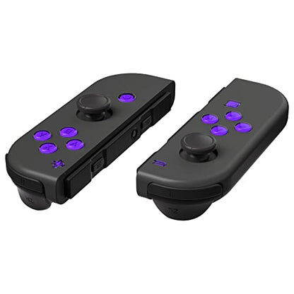 eXtremeRate Replacement Two-Tone Jelly Buttons for JoyCon, Purple & Clear with Symbols Custom Controller ABXY Direction Home Capture + - Keys, DIY Action Face Buttons for Nintendo Switch & Switch OLED - color: Purple & Clear