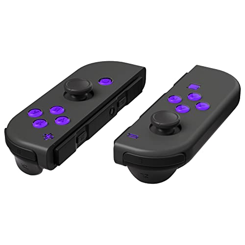 eXtremeRate Replacement Two-Tone Jelly Buttons for JoyCon, Purple & Clear with Symbols Custom Controller ABXY Direction Home Capture + - Keys, DIY Action Face Buttons for Nintendo Switch & Switch OLED - color: Purple & Clear
