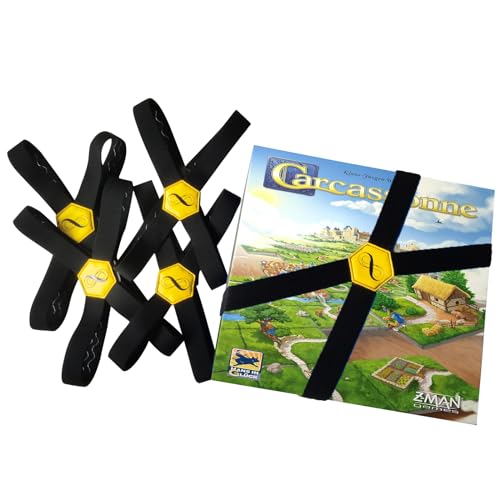 Board Game Box Elastic Bands - Keep Your Board Games, Tabletop Games, RPGs,Card Games & Other Boxes Closed and Protected with Antiskid Textured During Travel & Storage, Elastic Band Organizer(2pcs)