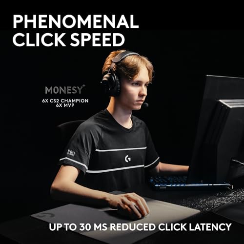 Logitech G PRO X2 SUPERSTRIKE Wireless Gaming Mouse - Black/White | Customizable Rapid Trigger Magnetic Analog Switches, Adjustable Click Haptics, 61g Lightweight, USB-C, <8K, For PC/Mac