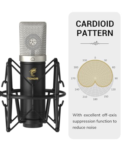 TONOR Condenser Microphone 192kHz/24Bit, USB Cardioid Computer Mic Kit with Upgraded Boom Arm/Spider Shock Mount for Recording, Streaming, Gaming, Podcasting, Voice Over, YouTube, TC-2030