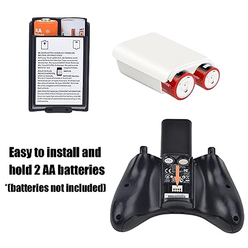 10 Pcs Battery Pack Cover for Xbox360 Wireless Controller, Replacement Battery Pack Cover Shell Case (5×Black, 5×White) - color: 5×Black, 5×White