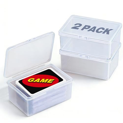 2PCS Card Cases for UNO Cards and Playing Cards, High Capacity Clear Storage Boxes for Trading Cards & More (Card Not Included) - color: Clear (2Pcs)