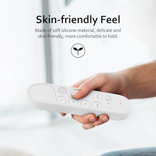 LEFXMOPHY for Google TV Streamer 4K 2024 Remote Case Silicone Cover Protective Glove - Snow White - color: WHITE