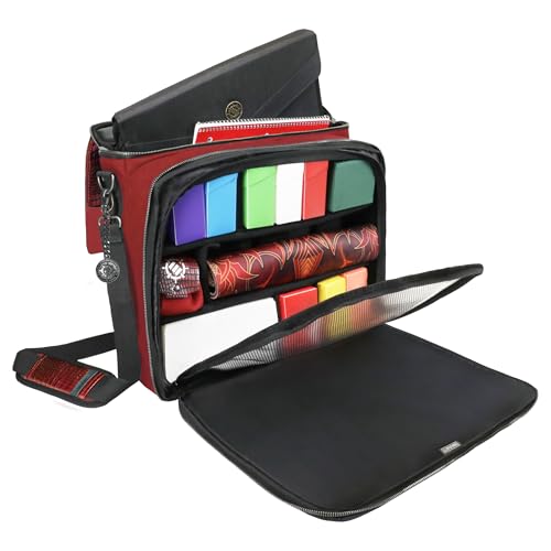 ENHANCE Collector's Edition MTG Bag fits Deck Boxes, Top Loader Binder, Commander Deck, & More TCG Accessories - TCG Travel Bag with Card Defender Screen, Customizable Interior (Dragon Red) - color: Dragon Red