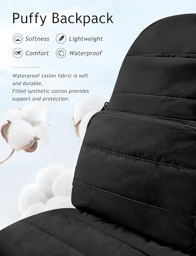 Uselike Travel Backpack for Women, 15.6 Inch Laptop Backpack, Quilted College Bookbag, Cute Work Backpacks, Water Resistant (Black) - color: Black