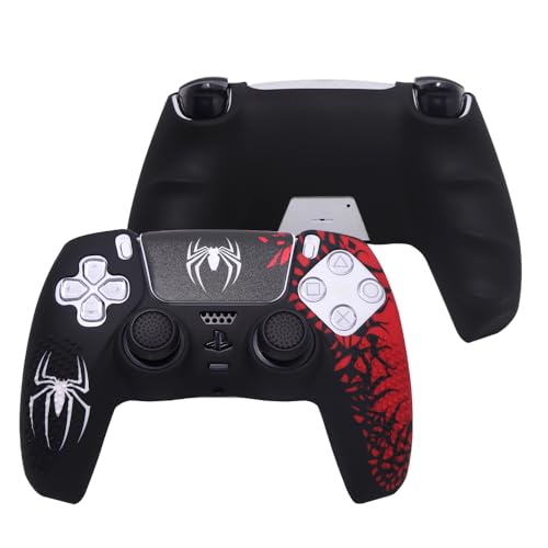 IVYUEEN Anti-Slip Silicone Skin for Playstation 5 PS5 Controller Protective Cover Case & Touch Pad Sticker for DualSense Controller