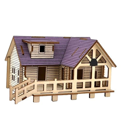3D Puzzles for Adults, Log Cabin DIY Wooden House Model Kits for Adults to Build, Country Cottage Building Model, 3D Jigsaw Brain Teaser Puzzle, Dollhouse (GFFD)