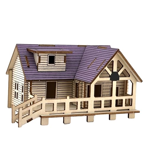 3D Puzzles for Adults, Log Cabin DIY Wooden House Model Kits for Adults to Build, Country Cottage Building Model, 3D Jigsaw Brain Teaser Puzzle, Dollhouse (GFFD)