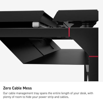 Secretlab Magnus Metal Desk with Stealth Leatherette Mat, Ultra-Durable | Built-in Cable Management Tray, Ergonomic Gaming Desk & Magnetic Ecosystem, 5-Year Warranty, Black & Red