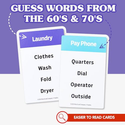 Ageless Games Taboo Charades - Classic Word Guessing & Charades Game for Older Adults - Big Easy to Read Cards for Low Vision - 80 Customizable Word Guess Cards - Fun Family Card Game for Ages 13-103 - style: Taboo Charades