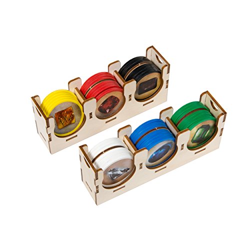 The Broken Token Board Game Organizer - Splendor and Cities Expansion Compatible Wood Storage Box with Multiple Trays