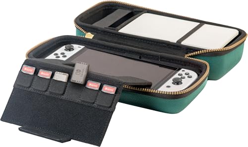 R.D.S. INDUSTRIES, INC. – Game Traveler Deluxe Licensed System Case Designed for Nintendo Switch or OLED, Legend of Zelda Tears of the Kingdom, Green Medium (NNS4000G)