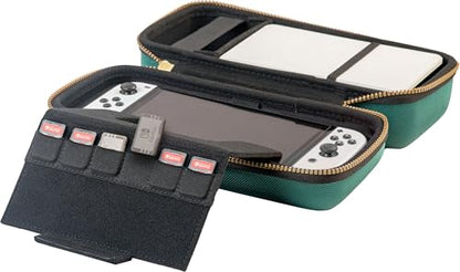 R.D.S. INDUSTRIES, INC. – Game Traveler Deluxe Licensed System Case Designed for Nintendo Switch or OLED, Legend of Zelda Tears of the Kingdom, Green Medium (NNS4000G)