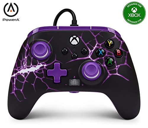 PowerA Enhanced Wired Controller for Xbox Series X|S - Purple Magma, gamepad, wired video game controller, gaming controller, Xbox Controller with Detachable 10ft USB-C Cable, Mappable Buttons and Rumble Motors, Officially Licensed for Xbox - color: Purpl