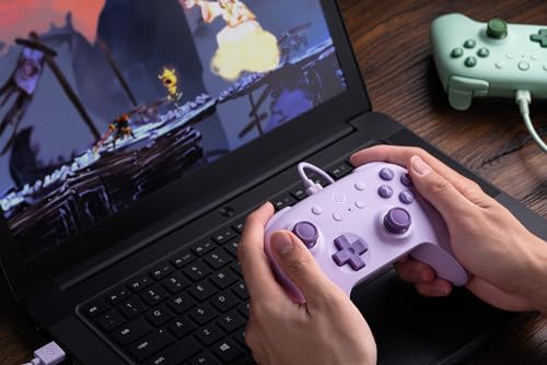 8BitDo Ultimate 2C Wired Controller for Windows PC and Android, with 1000Hz Polling Rate, Hall Effect Joysticks and Hall Triggers, and Remappable L4/R4 Bumpers (Purple) - color: Purple