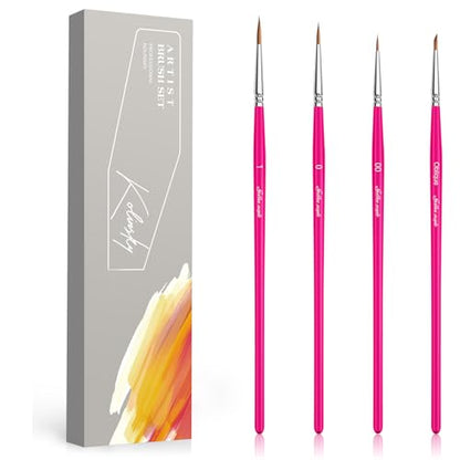 Kolinsky Sable Brushes, Golden Maple Miniature Paint Brushes Professional Artist Brush Set, Fine Detail Paint Brushes for Model Figures, Watercolor, Acrylic and Miniature Painting - size: 00 0 1 Oblique