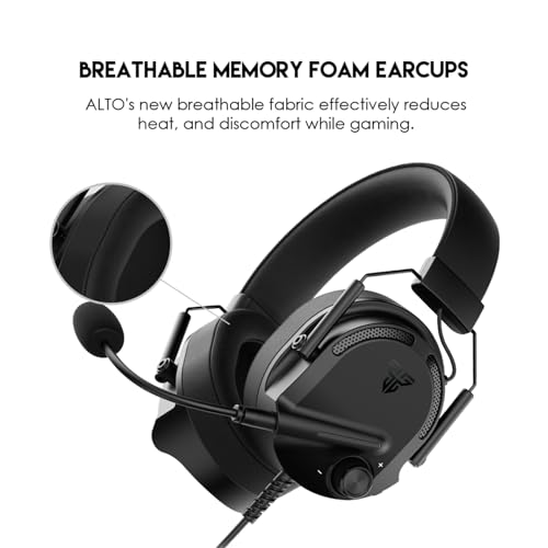 FANTECH Alto MH91 Gaming Headset with Detachable Mic, 50mm Drivers, Multi-Platform Compatible, Memory Foam Ear Cushions, in-Line Controls for PC/PS4/XBOX/Switch/Mobile