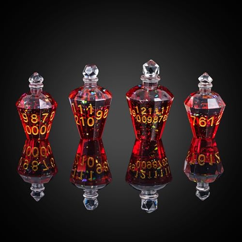 7PCS Potion DND Dice Set,Transparent Sharp Edge Dice Set D&D RPG Polyhedral Die,for Dungeons & Dragons, Pathfinder, and TTRPG Roleplaying Games (Red) - color: Red