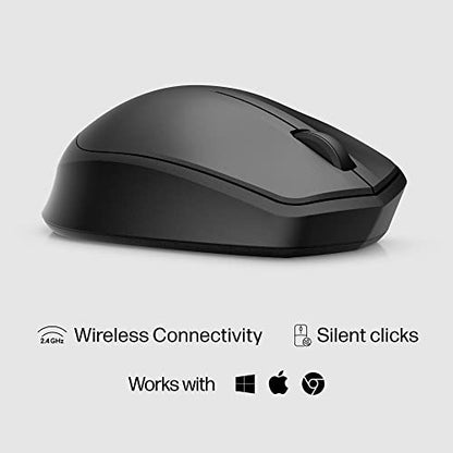 HP 280 Silent Wireless Mouse - Ergonomic, Right-Handed Design - 2.4GHz USB Wireless Connection - Multi-Surface Technology, 1600 DPI Optical Sensor - Win, Chrome, Mac OS - Up to 18-Month Battery Life - style: Silent Ergo