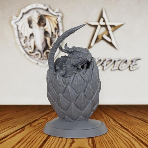 AUSPDICE Hatching Dragon Egg Miniature 28mm, Unpainted Fantasy Figure AS425