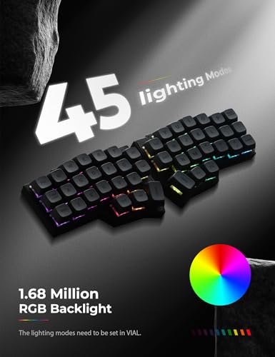 YIVU CORNE V4 Wired Split Mechanical Keyboard, 40% 3x6 Ortholinear Layout, Ergonomic Support, QMK/Vial Programmable, Hot-swappable RGB Gaming Keyboard, Pre-Lubricated Linear Switches
