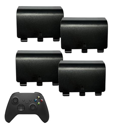 4 Pack Battery Back Cover for Xbox Series X/S Controller [NOT for Xbox One, NOT for Xbox One X/S],Replacement Battery Back Shell Covers Compatible with Series S, Series X Controller (Black) - color: Black