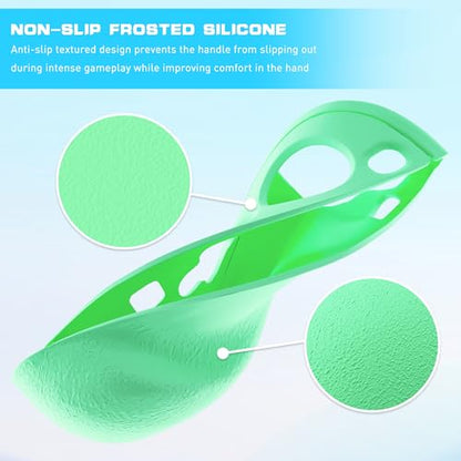 PAWDIARY Switch 2 2025 Silicone Grip Controller Case, Frosted Switch 2 Protective Cover Comfort Handle and 2 Thump Caps, [2 Pieces] Anti-Scratch Softshell Skin - Blue&Green - color: Blue-Green