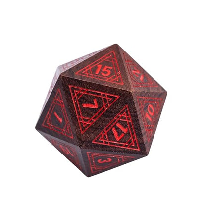 Wooden DND Dice Set Bubinga Wood Polyhedral Dice for Tabletop Games | Iron Box, DM Gift, for Dungeons and Dragons Role Playing Games - color: Bubinga Wood-hx