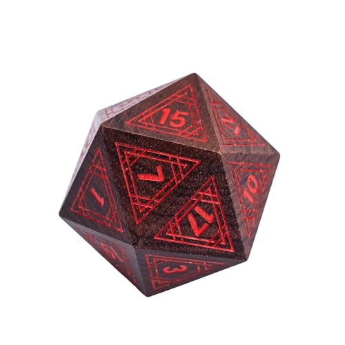 Wooden DND Dice Set Bubinga Wood Polyhedral Dice for Tabletop Games | Iron Box, DM Gift, for Dungeons and Dragons Role Playing Games - color: Bubinga Wood-hx