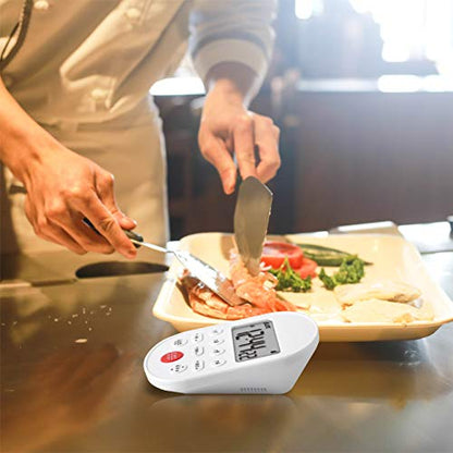 Digital Table-top Timer, 4 Activities Count Down/Count up,Real-time Clock Display,Buzzer Alarm Reminder for Kids and Adults,Time Management for Gym Reading Camping Hiking (White) - color: White
