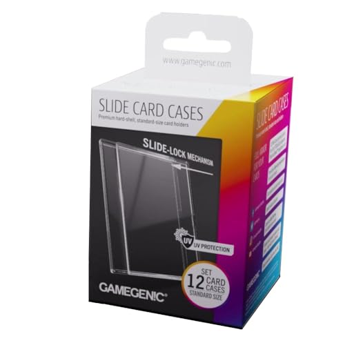 Gamegenic Slide Card Cases - Premium Hard-Shell Card Holders with Innovative Slide-Lock Mechanism (12 Pack), Designed for Standard Sized Trading Cards, Great for LCGs and TCGS