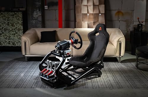 azracing SV-R Professional Modular Racing Simulator Cockpit | Fully Adjustable | Direct Drive Support,Compatible with Thrustmaster, Fanatec, Moza on PC, Xbox and PS,Includes Expansion Bracket - color: Black