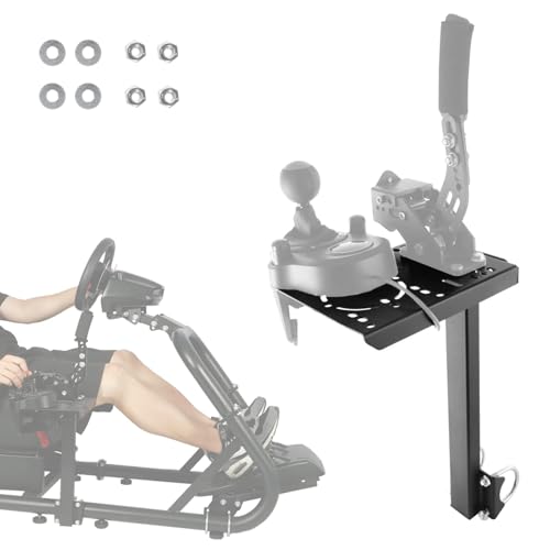 Marada Gearshift Mount Fit for 50MM Round Tube Racing Simulator Cockpit Foldable, Racing wheel, steering wheel stand, Lite Upgrade Flight Gear Shift Platform
