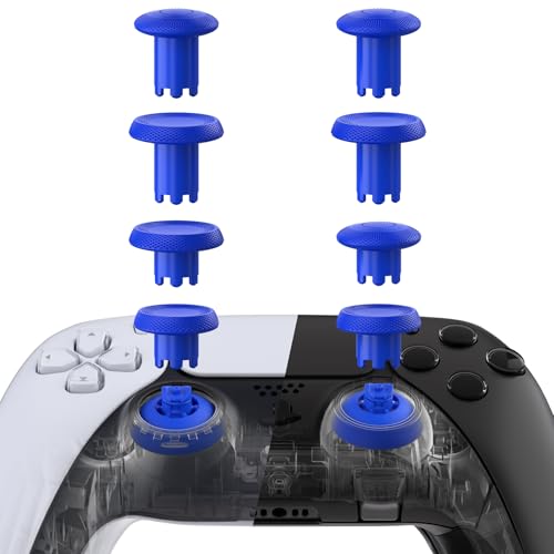 eXtremeRate ThumbsGear V3 Interchangeable Ergonomic Thumbsticks for PS5 Controller, Replacement Analog Thumb Sticks for PS4 Controller - 4 Height Adjustable Convex & Concave Grip Joysticks - Blue - color: Blue