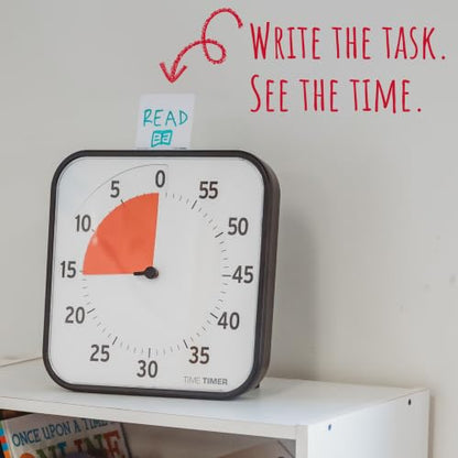 TIME TIMER 12 inch Visual Timer 60 Minute Kids Desk Countdown Clock with Dry Erase Activity Card, Also Magnetic for Classroom, Homeschooling Study Tool, Task Reminder, Home and Kitchen Timer - color: Black & Red, size: 12 Inch
