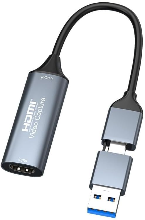Video/Audio Capture Card, 4K HDMI to USB C/A Capture Card, Full HD 1080P Video Grabber for Gaming Recorder Livestream, Compatible with Switch PS5 PS4 Xbox TV Stick Camera PC Mac