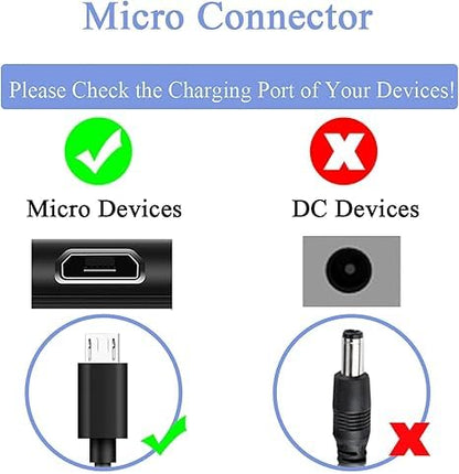 Micro USB Power Cable Adapter Charger for Roku Streaming Stick, Roku Express Plus, Rokus Premier/Plus, Rokus Voice Remote Pro Wall Charger Power Cable