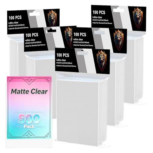 500 Count Card Sleeves for Trading Cards,Matte Clear Deck Card Sleeve,Soft Standard Size Card Protectors for MTG,Football Card,Sports Cards,TCG Playing Game Cards (Matte Clear) - color: Matte Clear