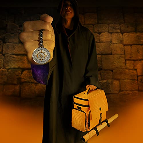 ENHANCE Collector's Edition RPG Adventurer's DnD Bag - Dragon Hide Exterior Travel RPG Bag with Tabletop Miniatures Storage Vault, Mat Holder, DnD Dice & Token Pockets, Fits 4-8 Books (Dragon Gold) - color: Dragon Gold