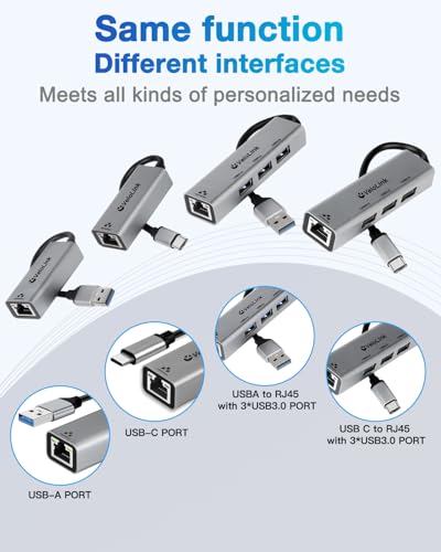 USB to Ethernet Adapter,Ethernet to USB,USBA to RJ45 for Nintendo Switch 2,Gigabit Ethernet Adapter, LAN Network for Laptop, MacBook,Chromebook,Surface, Desktop,PC and More (USB A POART) - size: USB A POART